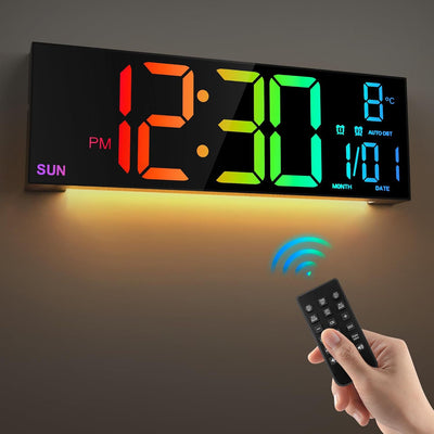 Large Digital Wall Clock with Remote Control