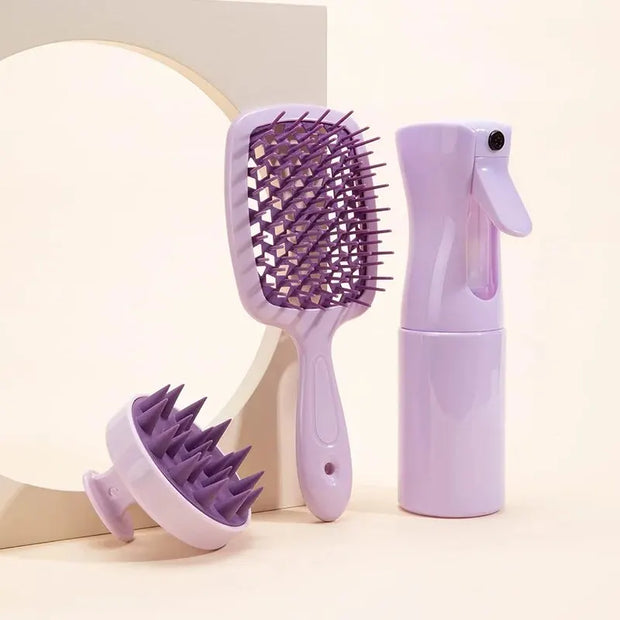 Hollow Comb Set With Spray Bottle 200ml Hair Care Product Set