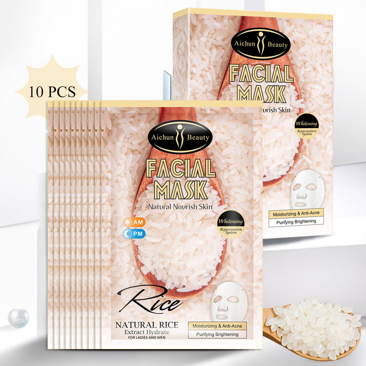 Rice Mask Facial Skin Fine Lines Moisturizing Desalination Brightening Skin Rice Mask Skin Care Products