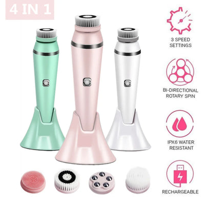 4 IN 1  Face Wash Machine Makeup Remove Facial Massager